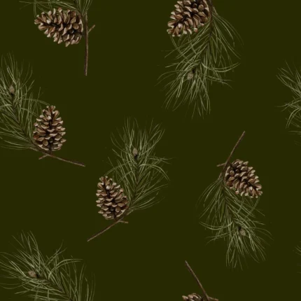 Pine Cones, Dark Green | Free Shipping