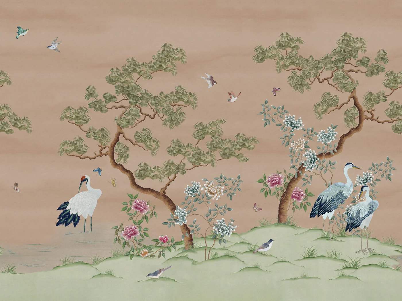 rebelwalls-pine-grove-peach-r21724-flat Pine Grove, Peach - Image 1