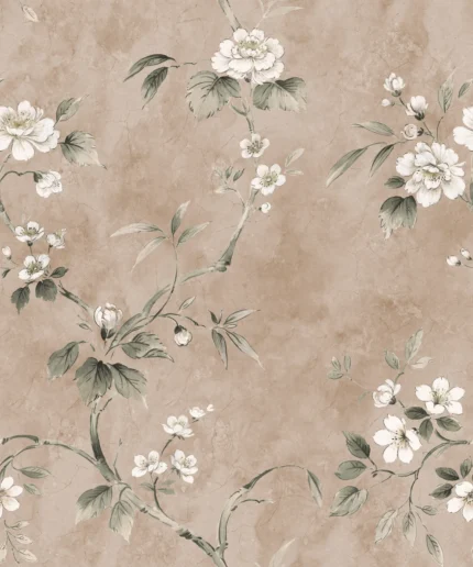 Poetic Flora, Dusty Pink Wallpaper | Satisfaction Guarantee