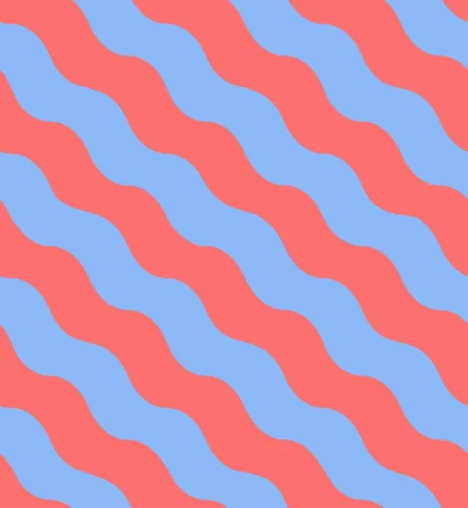Polka Stripe, Red & Blue
