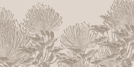 Protea Bloom, Soft Gray | Extraordinary Wallpaper by Rebel Walls