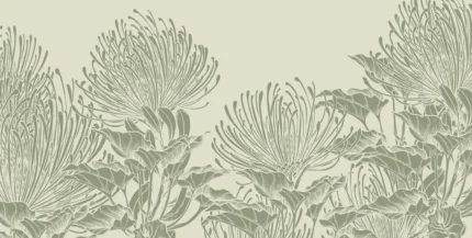 Protea Bloom, Soft Green | Extraordinary Wallpaper by Rebel Walls