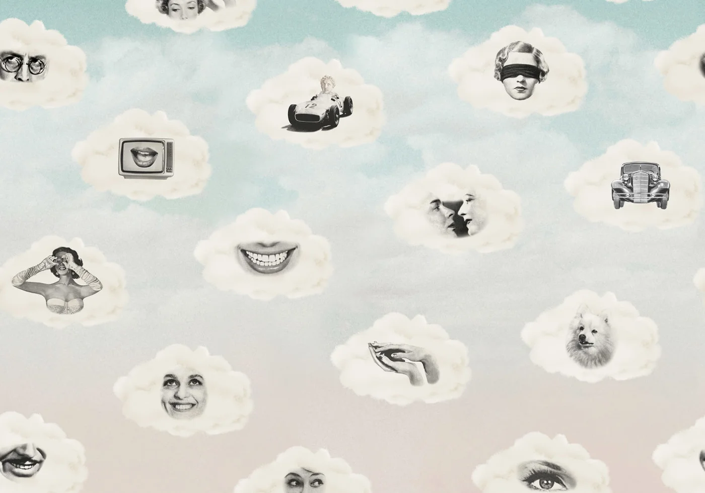 rebelwalls-retro-clouds-blue-r19467-flat Retro Clouds Blue - Image 1