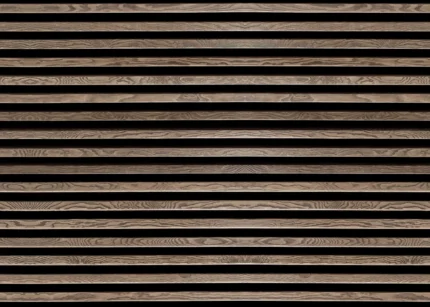Rib Wood, Horizontal Oak, Brown | Free Shipping