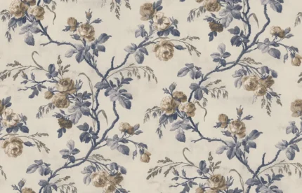 Rose Garland, Blue | Extraordinary Wallpaper by Rebel Walls