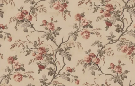 Rose Garland, Red | Extraordinary Wallpaper by Rebel Walls