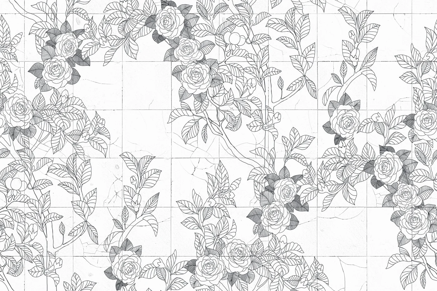 rebelwalls-rose-tiles-graphite-r19310-flat Rose Tiles Graphite - Image 1