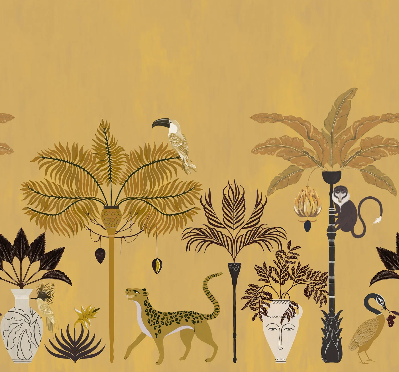 rebelwalls-savanna-chic-yellow-r21469-flat Savanna Chic, Yellow Eden Escape Rebel Walls Wallpaper R21469