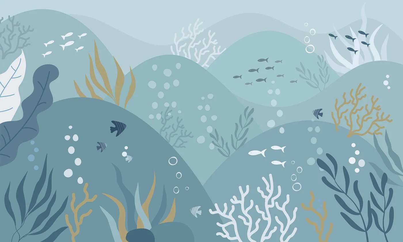 rebelwalls-sea-landscape-ocean-blue-r21069-flat Sea Landscape, Ocean Blue - Image 1