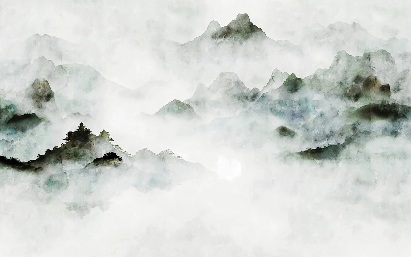 rebelwalls-serene-mountains-green-r21277-flat Serene Mountains, Green - Image 1