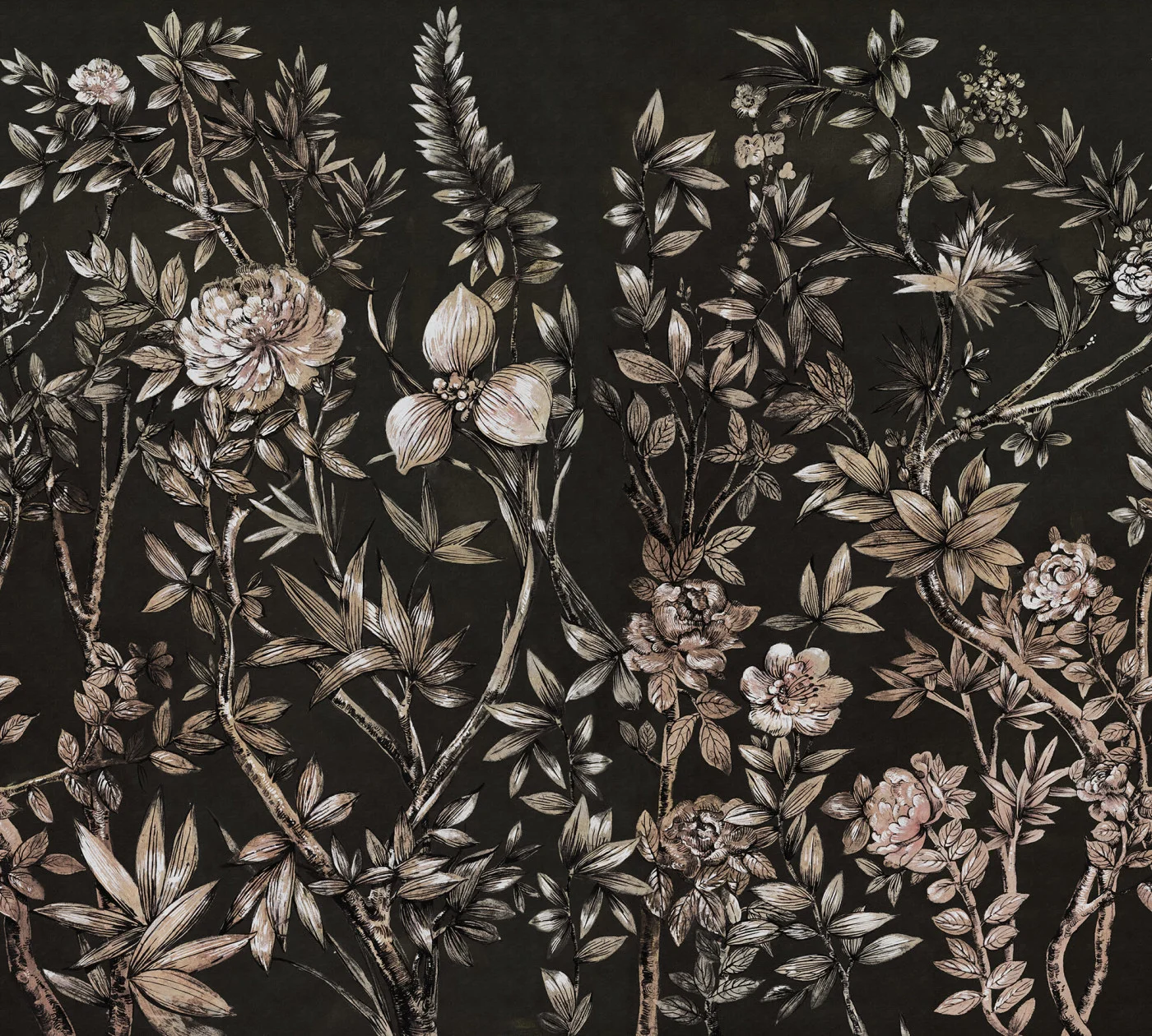 rebelwalls-silk-floral-midnight-r18729-flat Silk Floral Midnight - Image 1