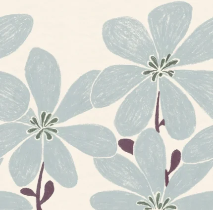 Sketched Flower, Blue, Extraordinary Wallpaper by Rebel Walls