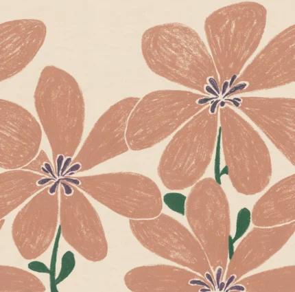 Sketched Flower, Red Pops Rebel Walls Wallpaper R21153