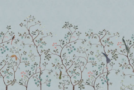 Songbird Mural, Blue Pops Rebel Walls Wallpaper R21196