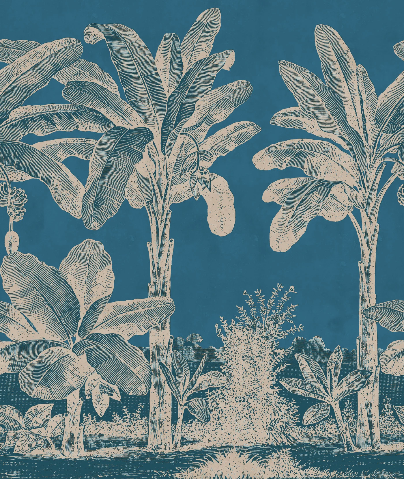 rebelwalls-timeless-tropics-blue-r20891-flat Timeless Tropics, Blue - Image 1