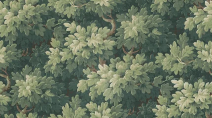Vintage Foliage, Green Wallpaper | Fast Delivery