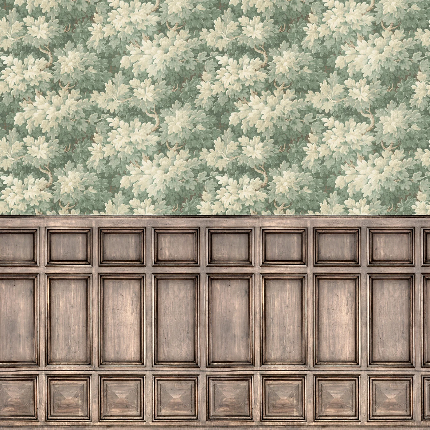 rebelwalls-vintage-foliage-panels-r21613-flat Vintage Foliage, Panels, Green Pops Rebel Walls Wallpaper R21613