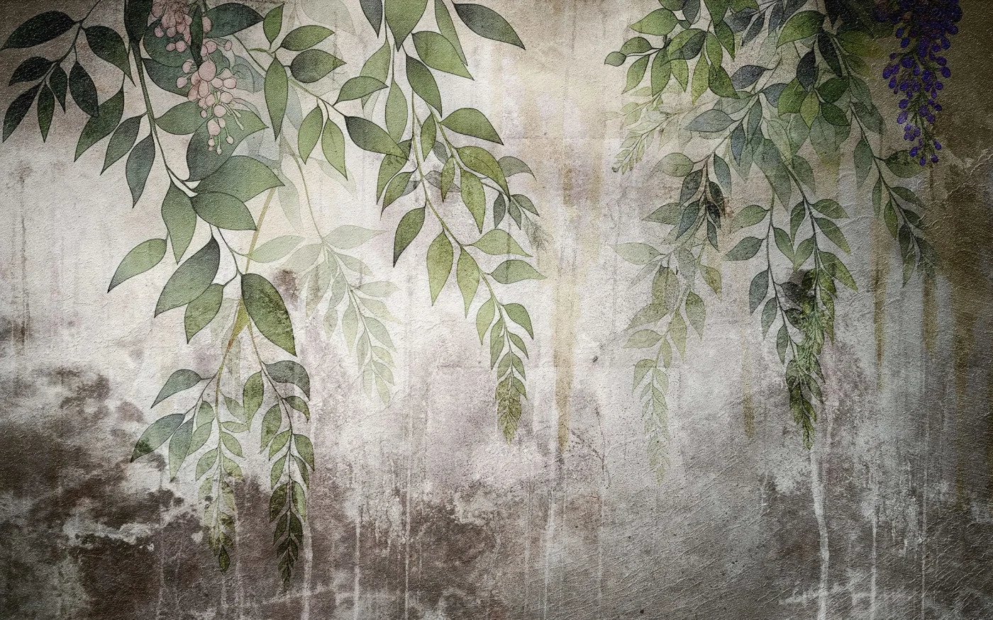 rebelwalls-vintage-leafs-green-r20785-flat Vintage Leafs, Green - Image 1