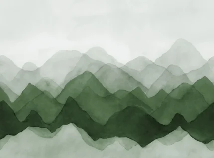 Watercolor Mountain, Green