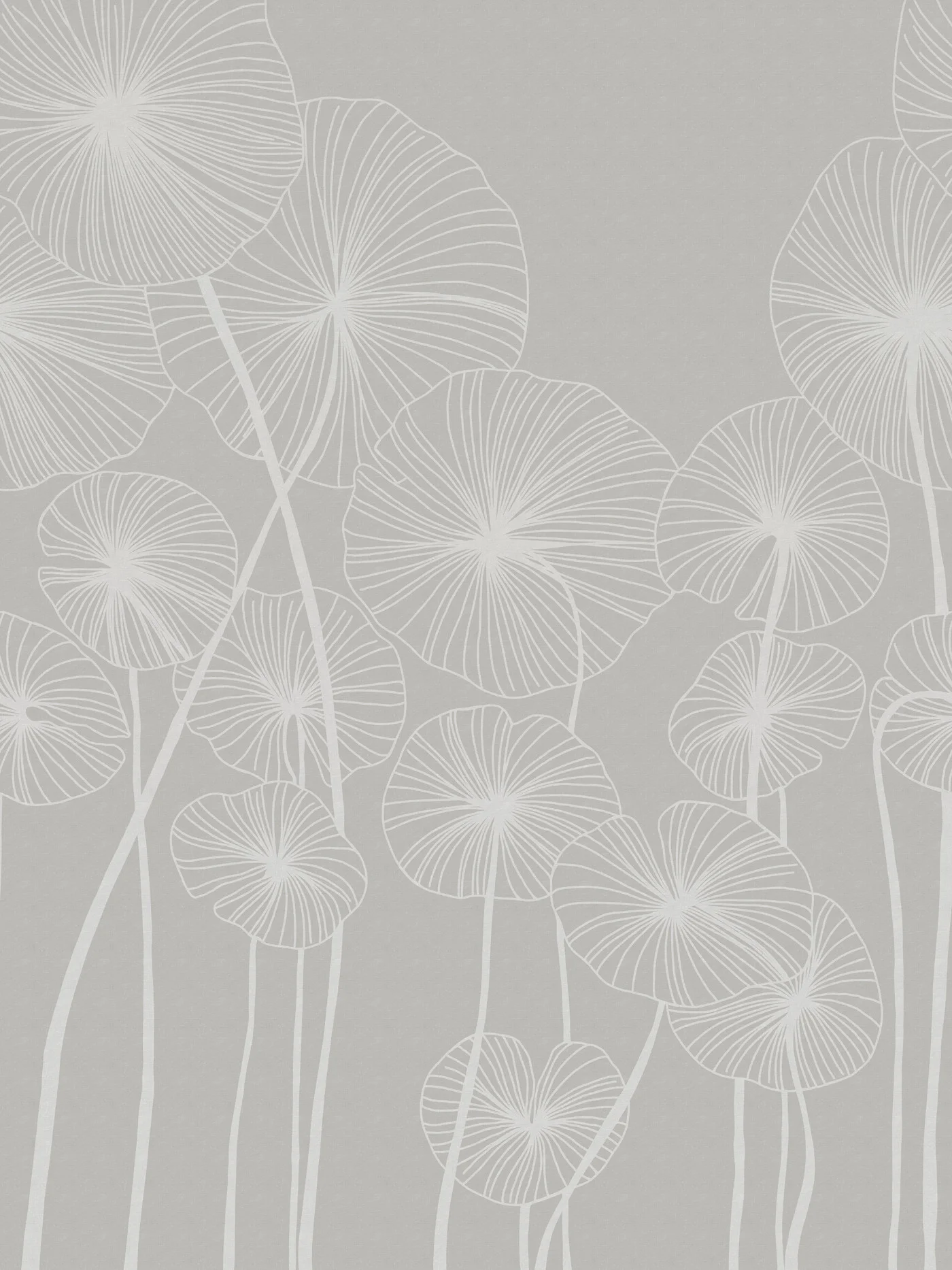 rebelwalls-waterlily-forest-beige-r20682-flat Waterlily Forest, Beige - Image 1