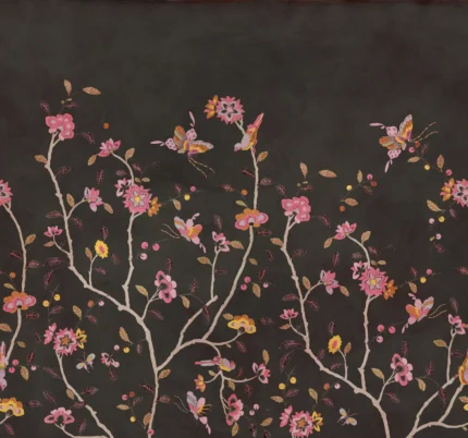 Whispering Petals, Black Wallpaper | Satisfaction Guarantee