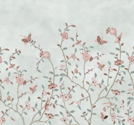 Whispering Petals, Light Blue Wallpaper | Free Shipping