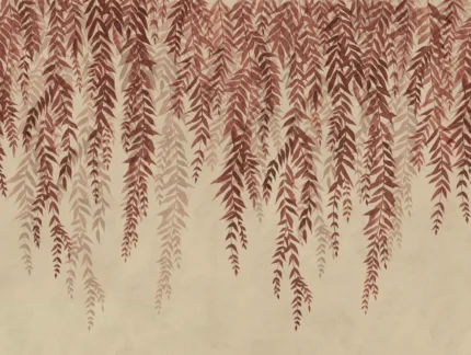 Whispers of Bamboo, Red Sophisticated Luxe Rebel Walls Wallpaper R22010