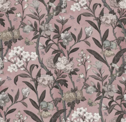 Winding Bloom, Pink Wallpaper | Free Shipping