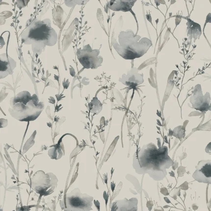 Lo Indigo Blue Floral Wallpaper by Sandberg