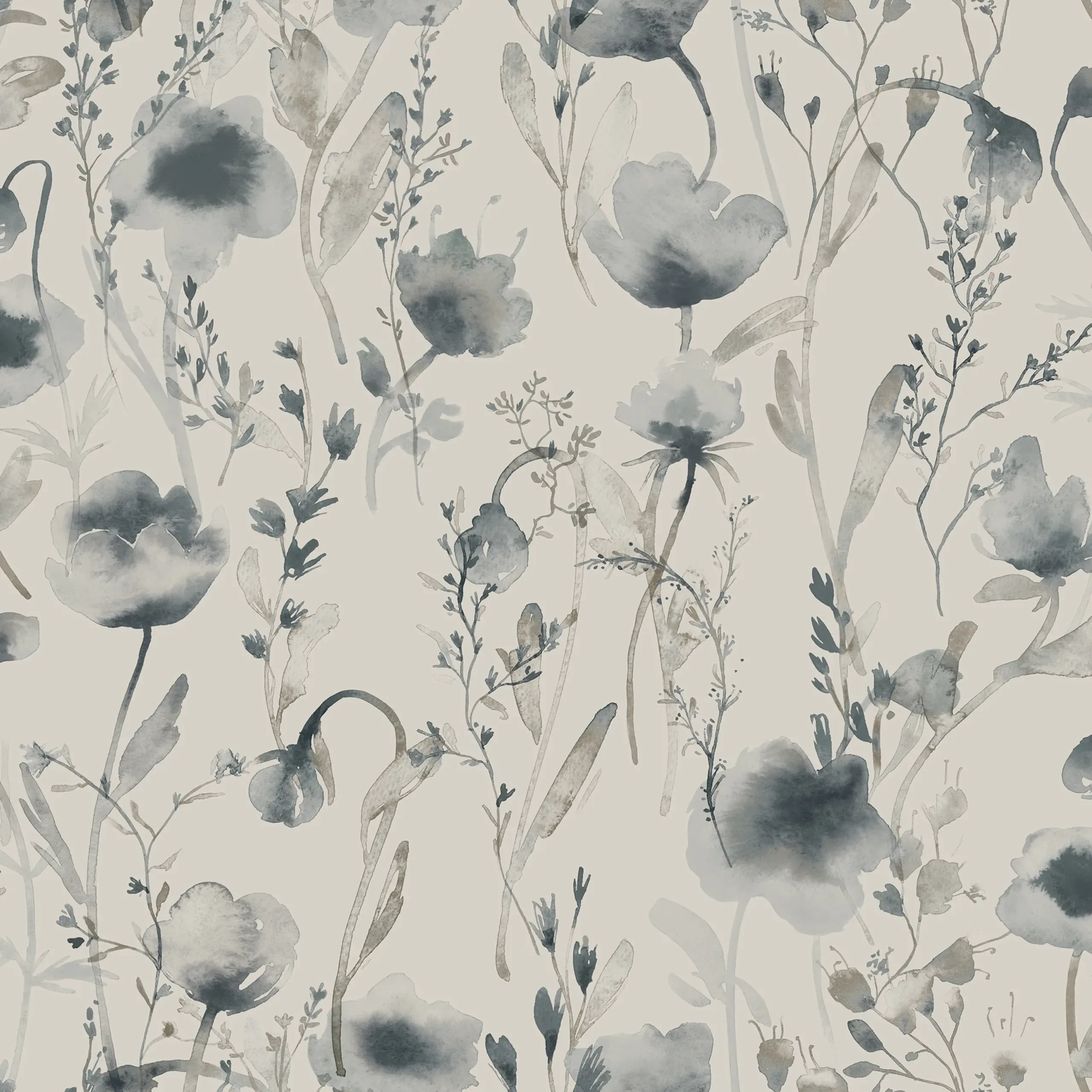 Lo Indigo Blue Floral Wallpaper by Sandberg