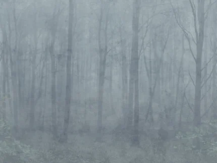 Skog Misty Blue Botanical Mural by Sandberg