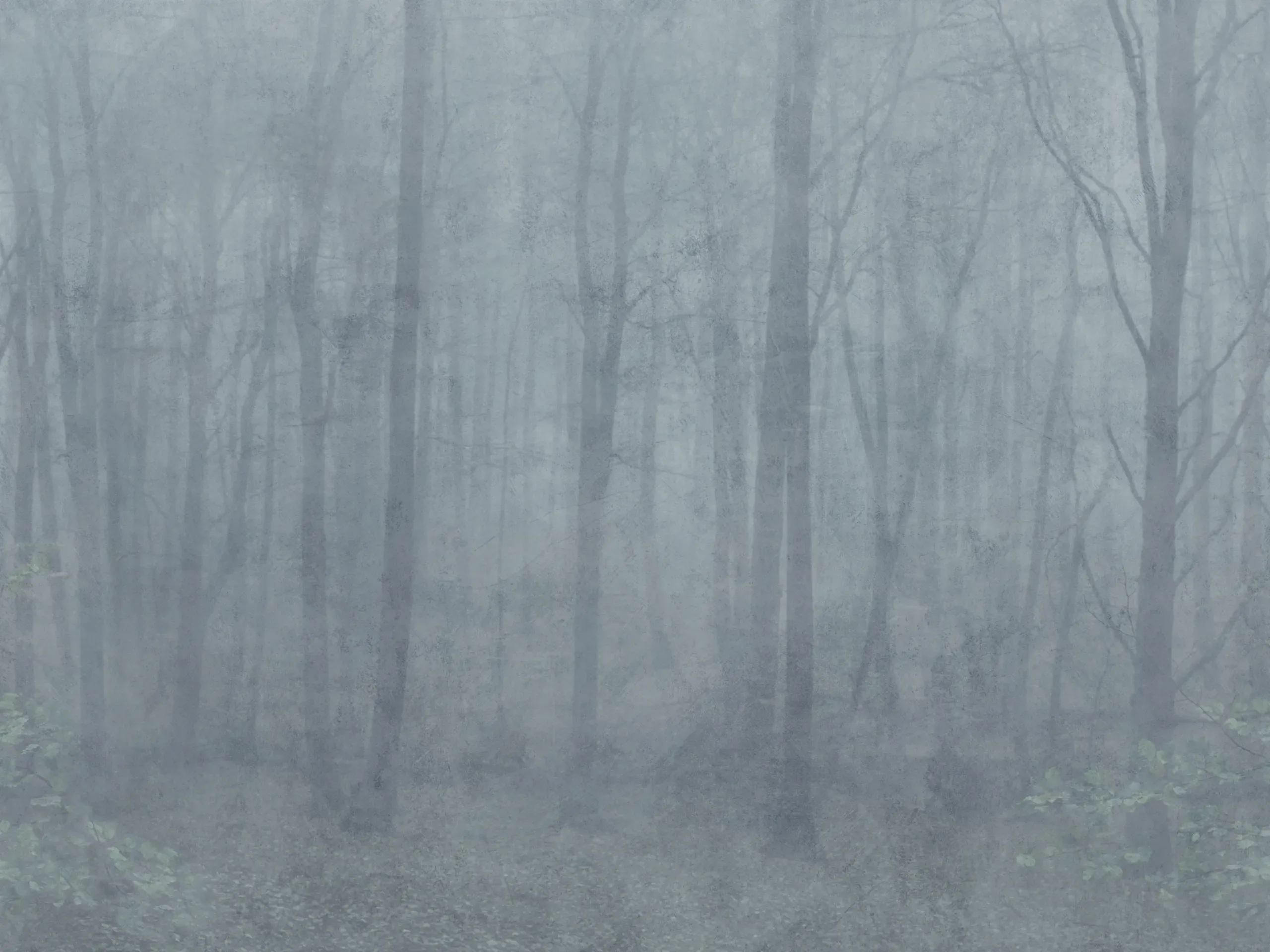 Skog Misty Blue Botanical Mural by Sandberg
