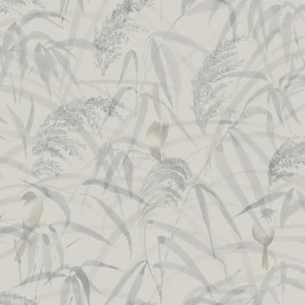 Anna Misty Blue Botanical Wallpaper by Sandberg