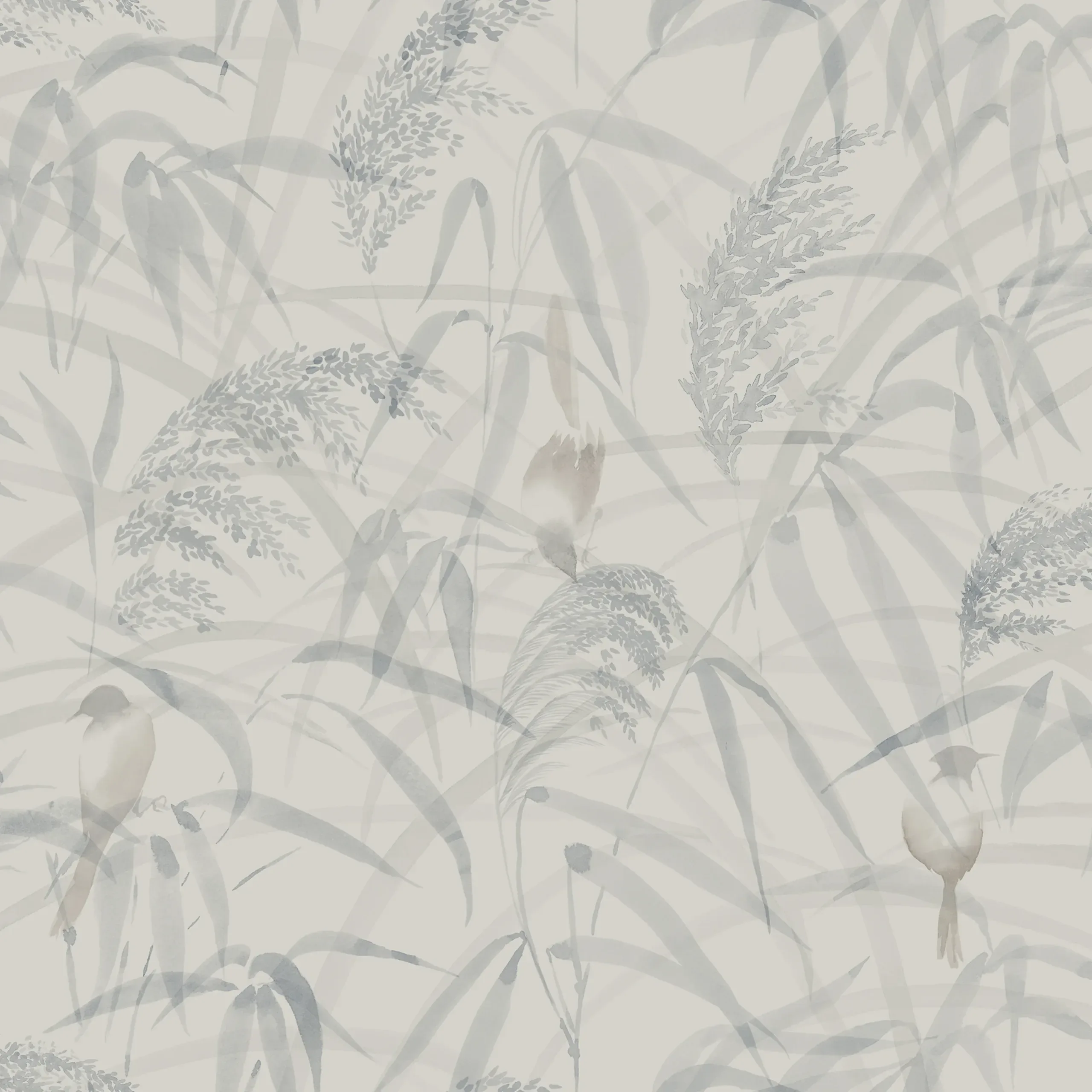 Anna Misty Blue Botanical Wallpaper by Sandberg