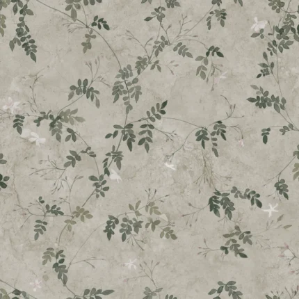 Irene Olive Green Botanical Wallpaper by Sandberg