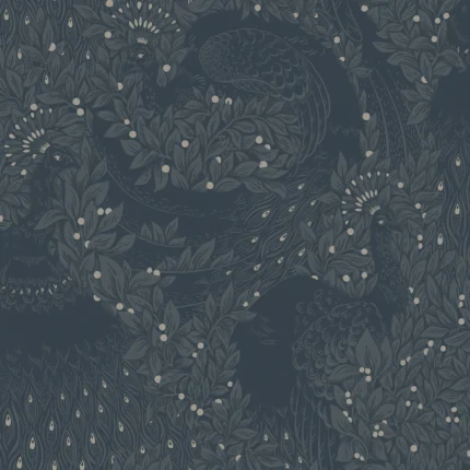 Evelina Indigo Blue Botanical Wallpaper by Sandberg