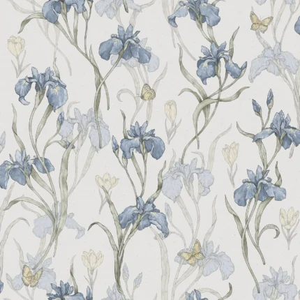 Iris Sky Blue Modern Wallpaper by Sandberg
