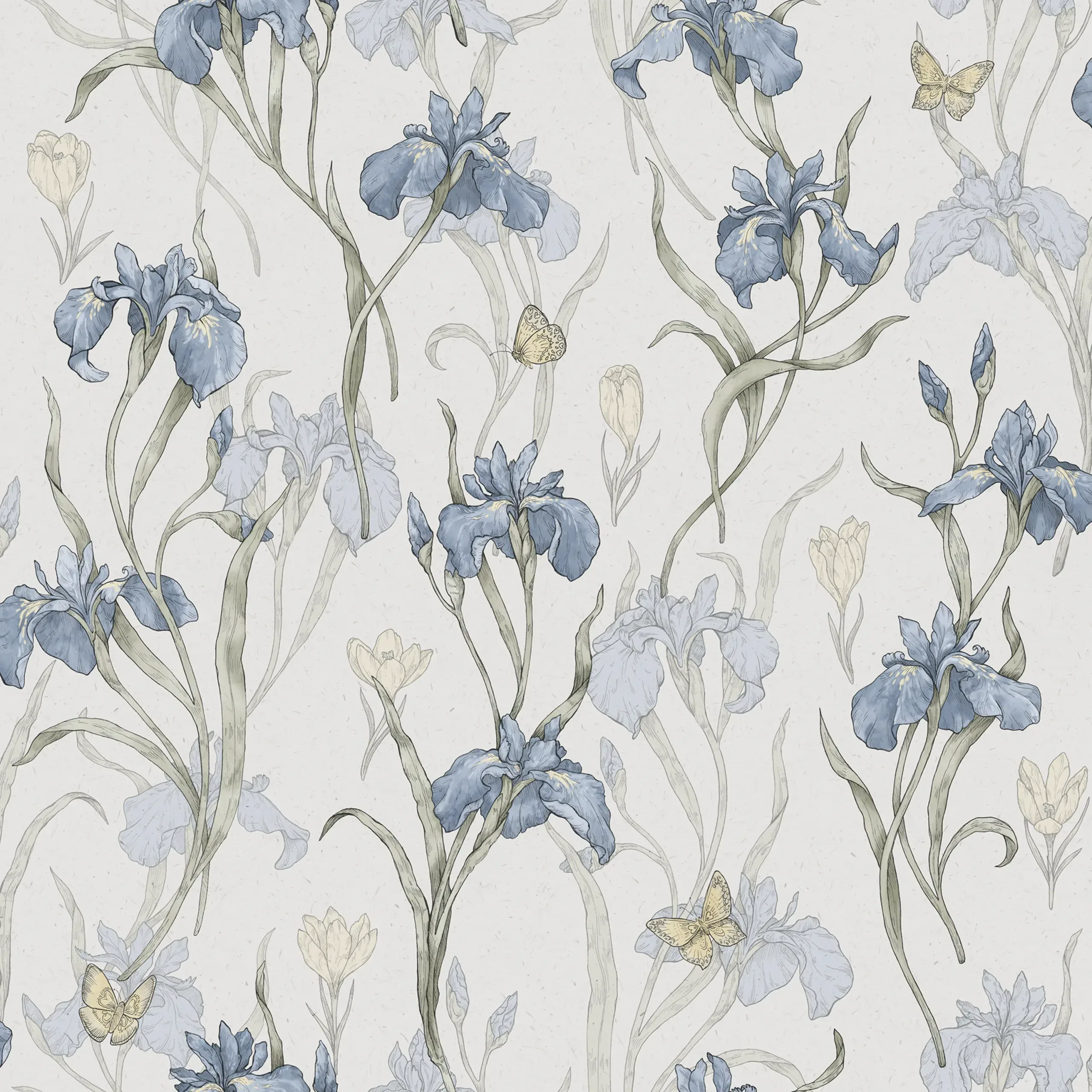 Iris Sky Blue Modern Wallpaper by Sandberg