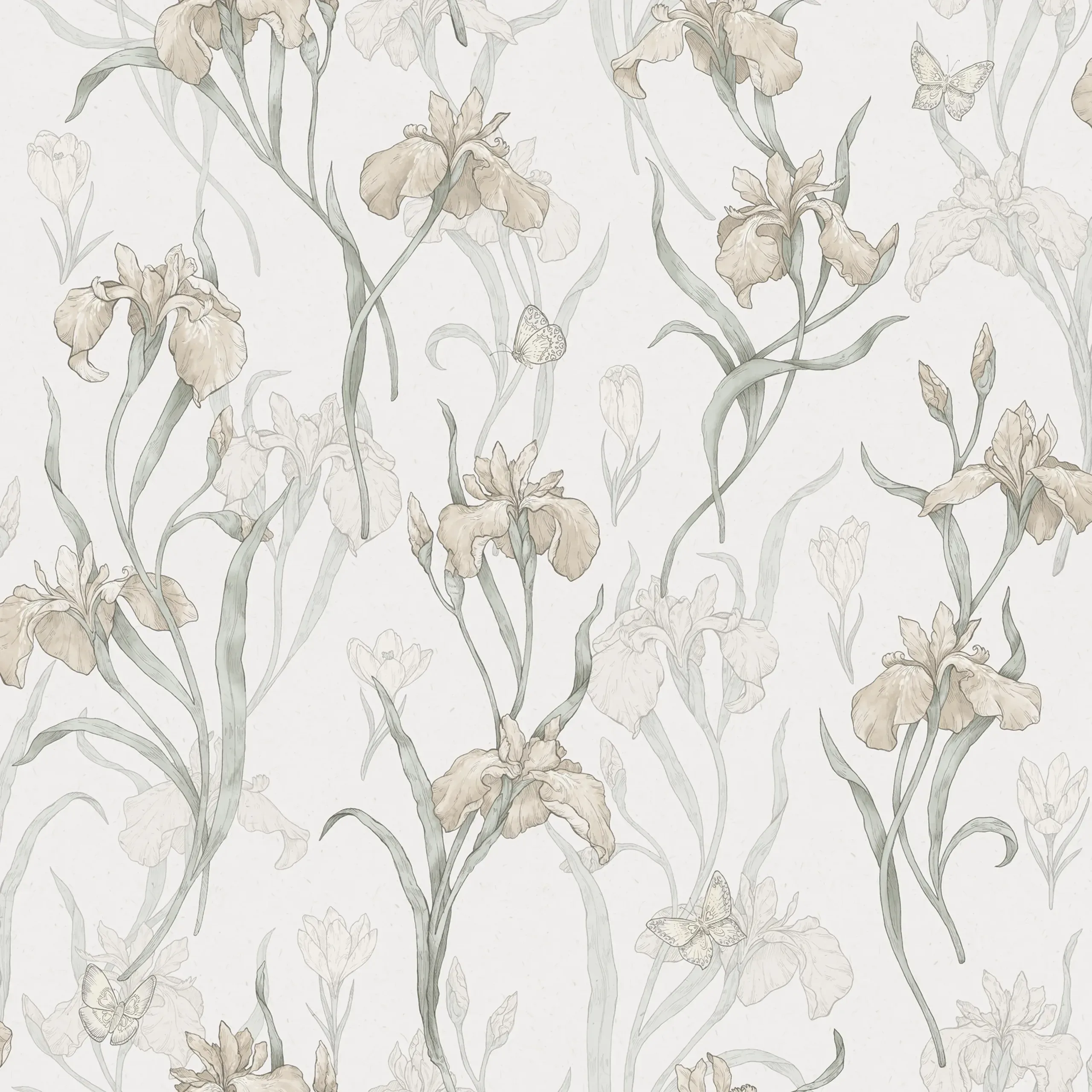 Iris Powder Pink Modern Wallpaper by Sandberg