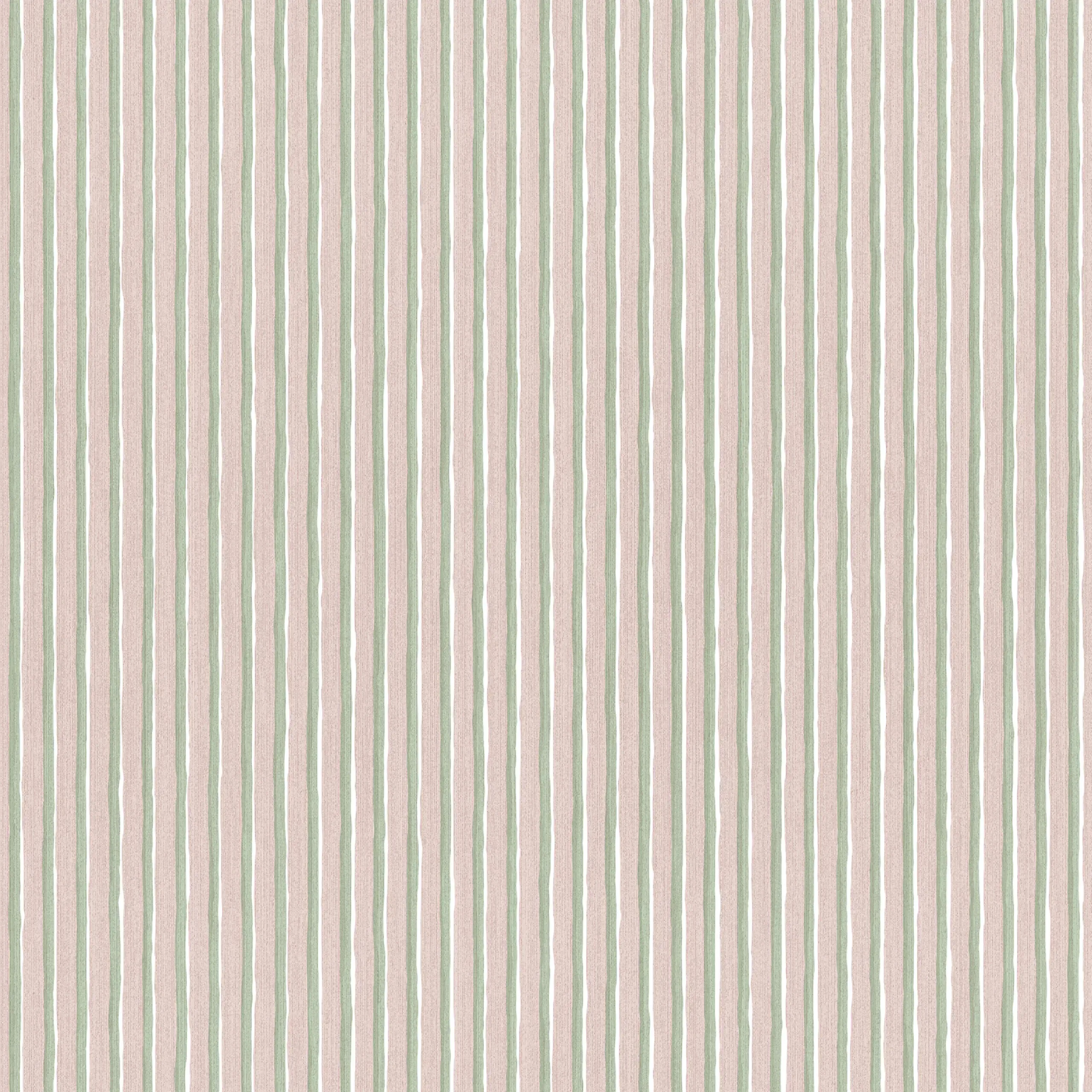 Brita Pink Stripe Wallpaper by Sandberg