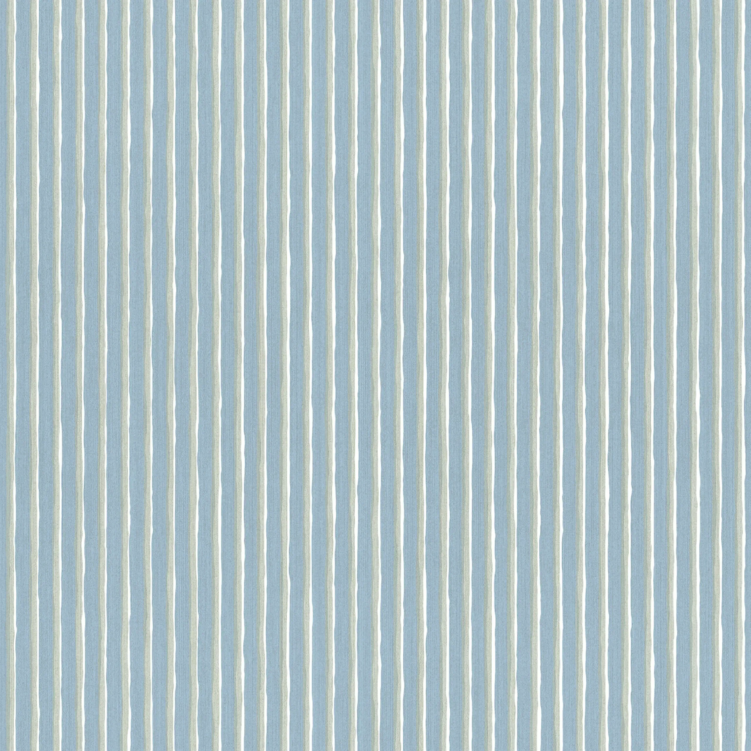 Brita Sky Blue Stripe Wallpaper by Sandberg