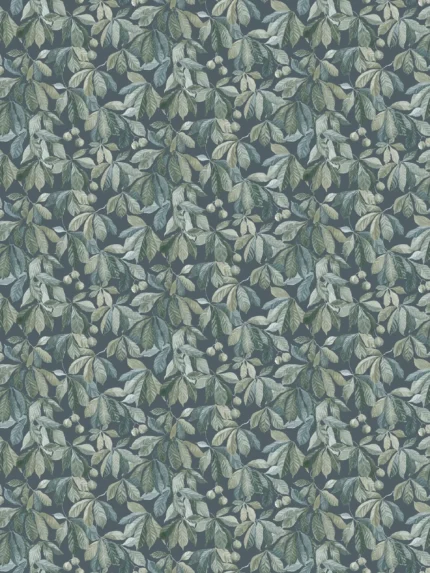 Kersti Indigo Leaf Wallpaper by Sandberg Huset i Solen Wallpaper S10146