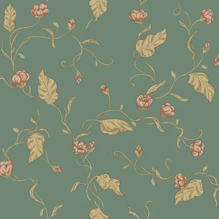 Elmire Emerald Leaf Wallpaper by Sandberg