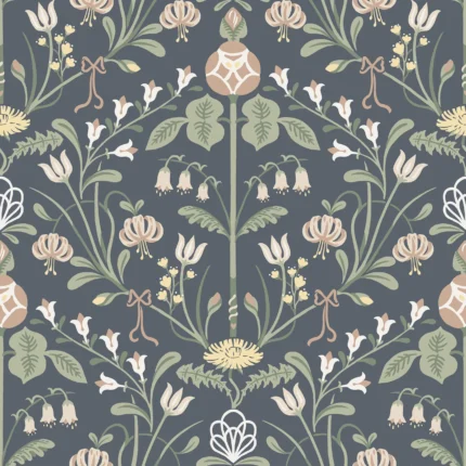 Till Carl Indigo Garden Wallpaper by Sandberg