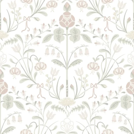 Till Carl Powder Pink Garden Wallpaper by Sandberg