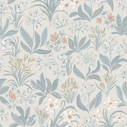 Huset i Solen Folklore Blue Modern Wallpaper by Sandberg