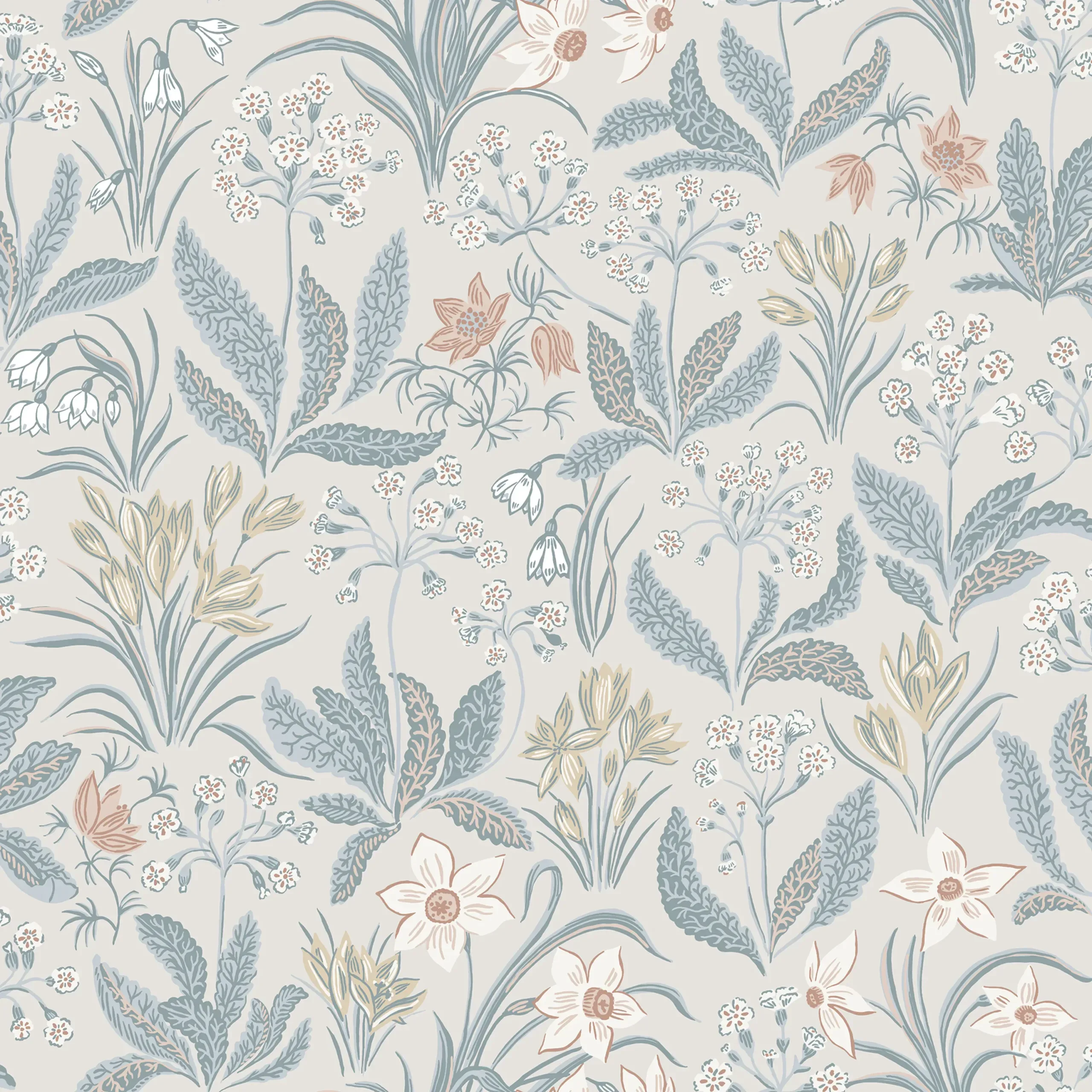 Huset i Solen Folklore Blue Modern Wallpaper by Sandberg
