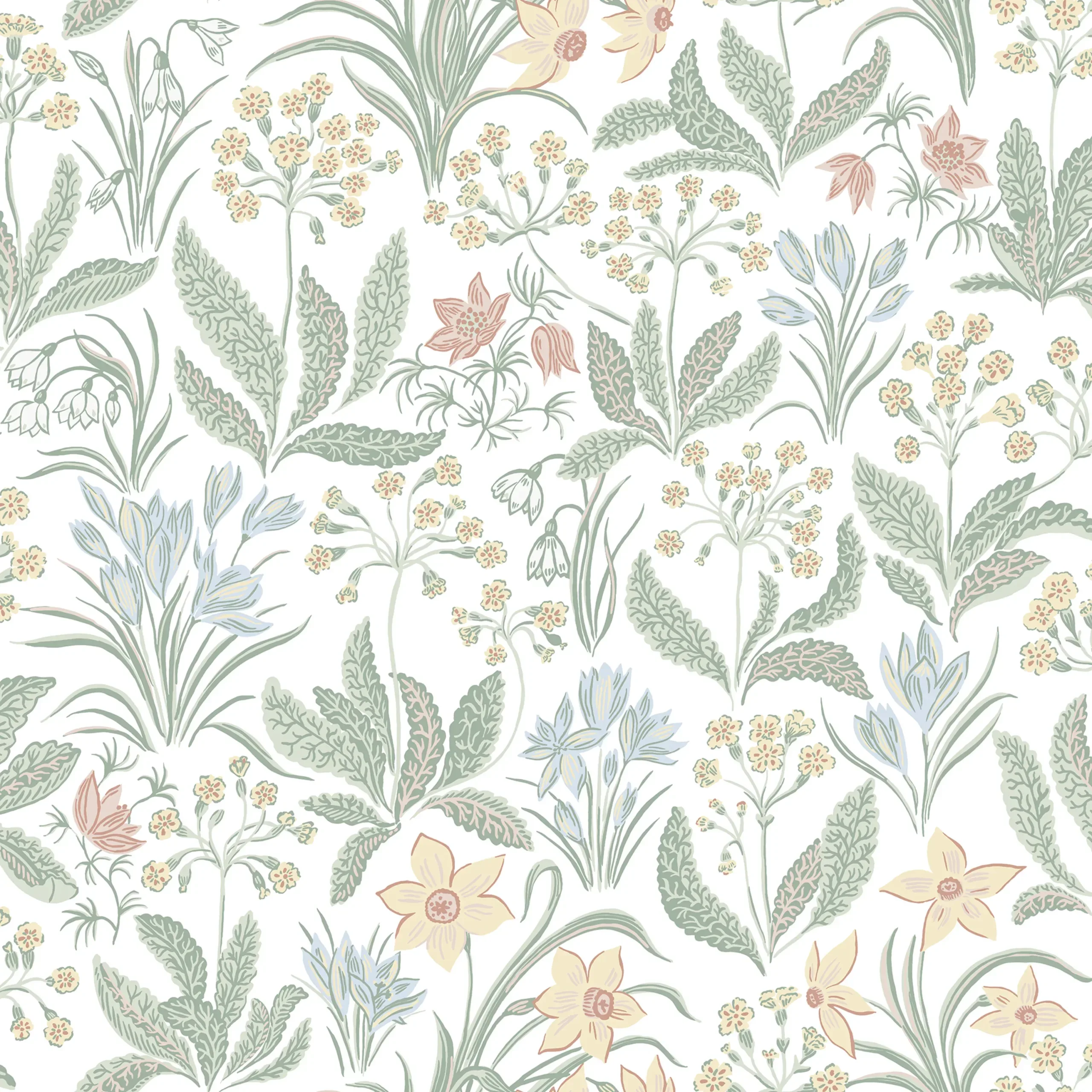 Huset i Solen Spring Green Modern Wallpaper by Sandberg