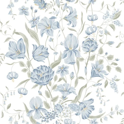 Karins Bukett Sky Blue Modern Wallpaper by Sandberg