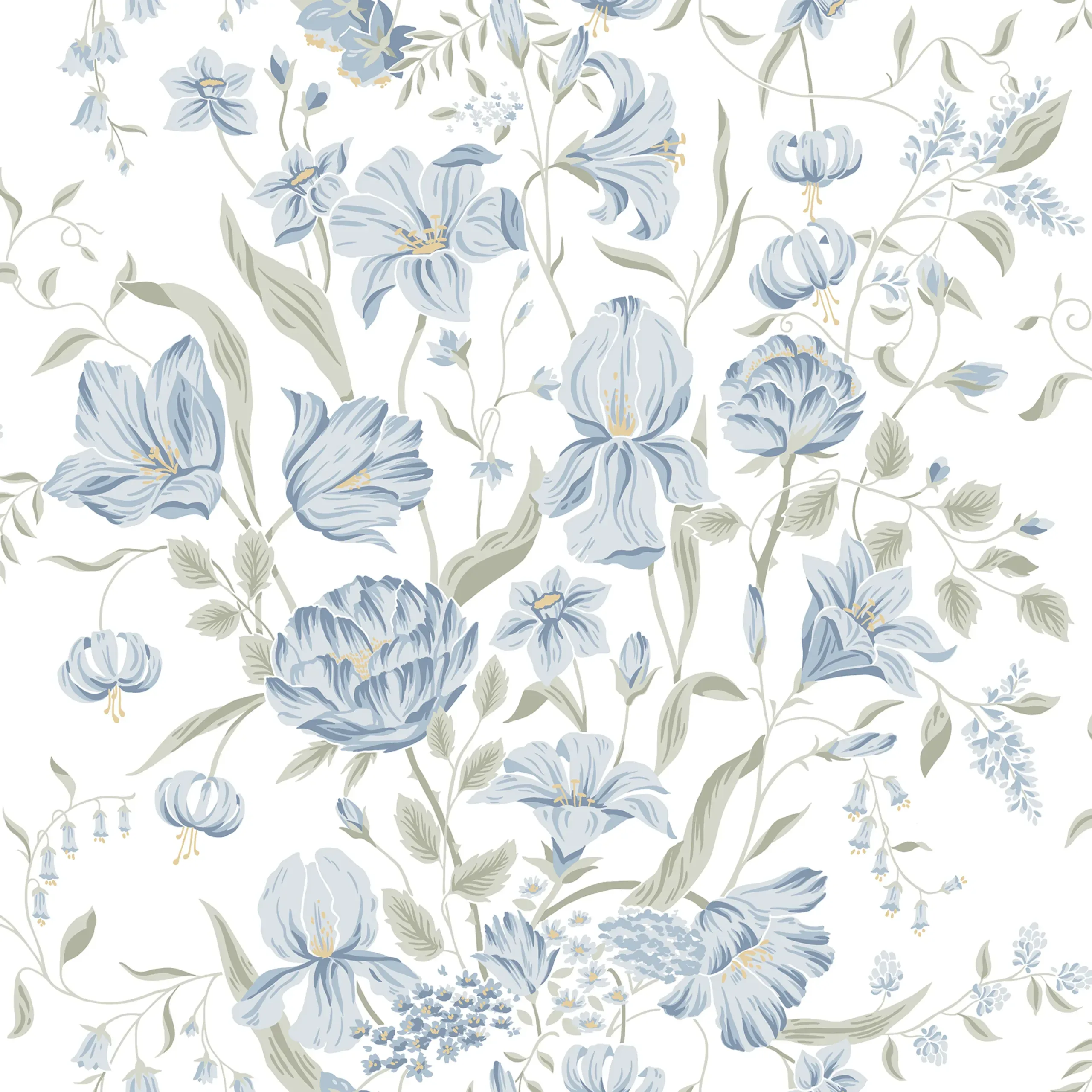 Karins Bukett Sky Blue Modern Wallpaper by Sandberg